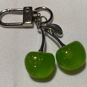 Green Cherry Purse Charm